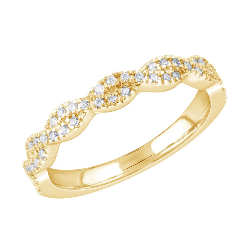 Round Lab Grown Diamond 1/2ctw. Twisted Wedding Ring in 14k Yellow Gold image number null